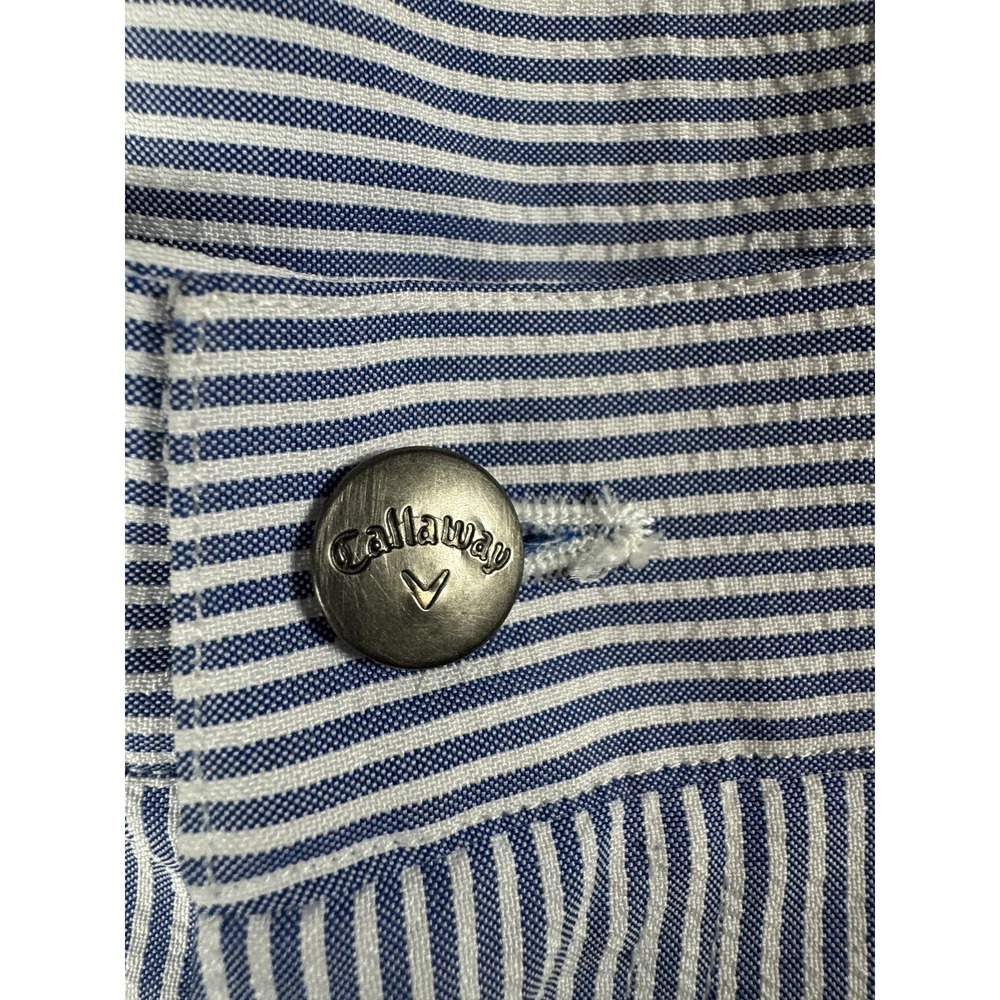 Callaway Shorts Mens 36 Blue White Striped‎ Golf Performance Lightweight Classic - Picture 7 of 8